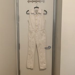 Pilcro by Anthropologie White Denim Jumpsuit / Boilersuit in US 6